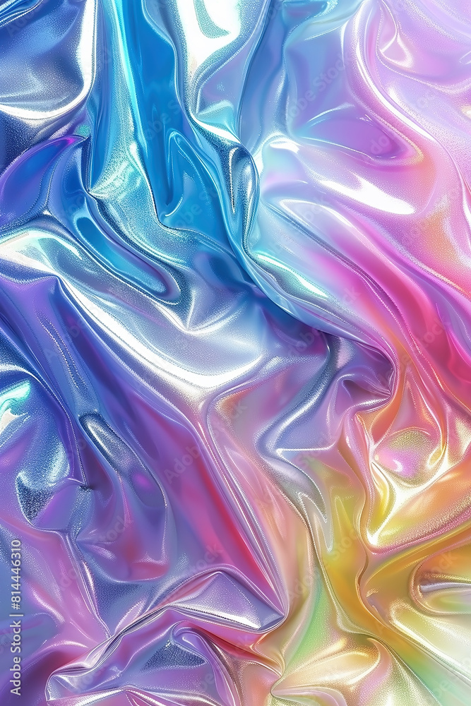 Obraz premium Metallic iridescent rainbow foil texture multi colored background.