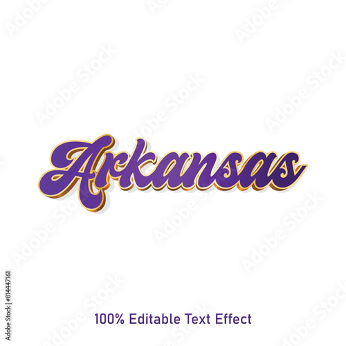 Arkansas text effect vector. Editable college t-shirt design printable text effect vector