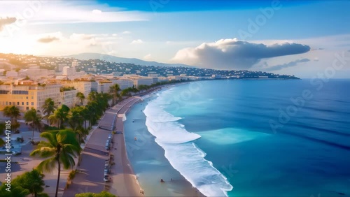 Aerial Perspective of Nice, the Capital of Alpes-Maritimes in the French Riviera. Concept Travel Photography, Aerial Views, Nice France, French Riviera, Landscapes photo