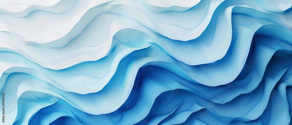 Calming Ocean Waves on White Background Generative AI Calming Ocean Waves on White Background Generative AI