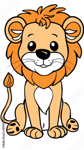 Cute Colorful Cartoon Lion Vector SVG