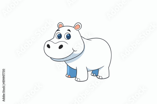 hippopotamus cartoon vector illustration