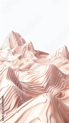 Desert Dunes Melting into Wooden Texture on White Background Generative AI