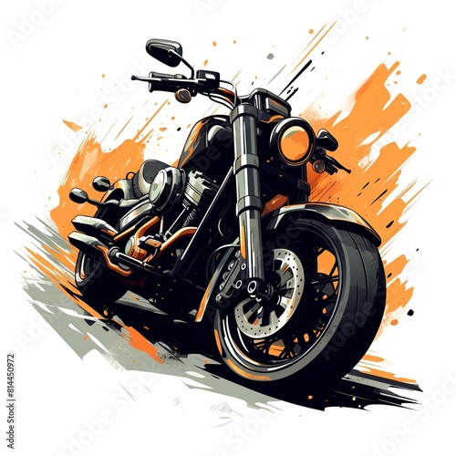 Motorcycle logo design illustration on a white background photo