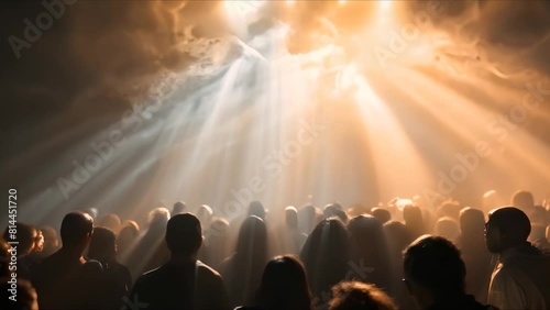 Christian holiday celebrating Jesus ascension to heaven observed in churches. Concept Ascension Day, Christian holiday, Jesus' ascension, Church observance