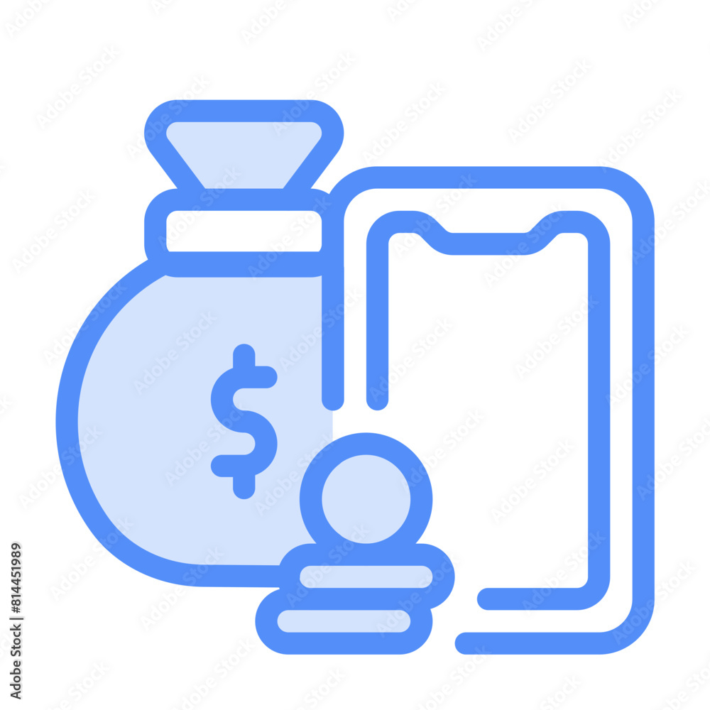 Money Icon With Lineal Color Style Money Icon With Lineal Color Style