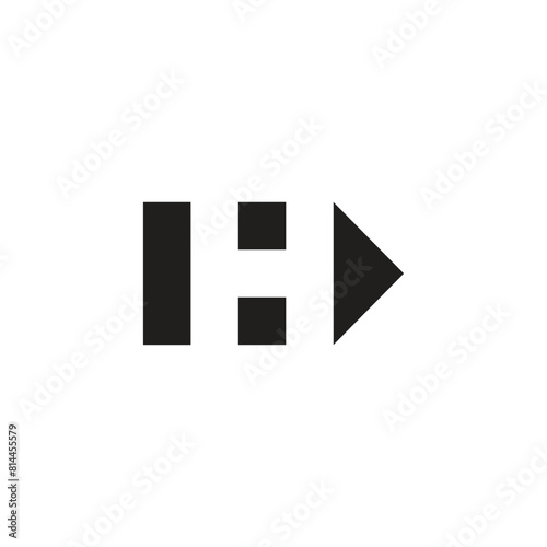 letter h next arrow simple geoemtric logo vector