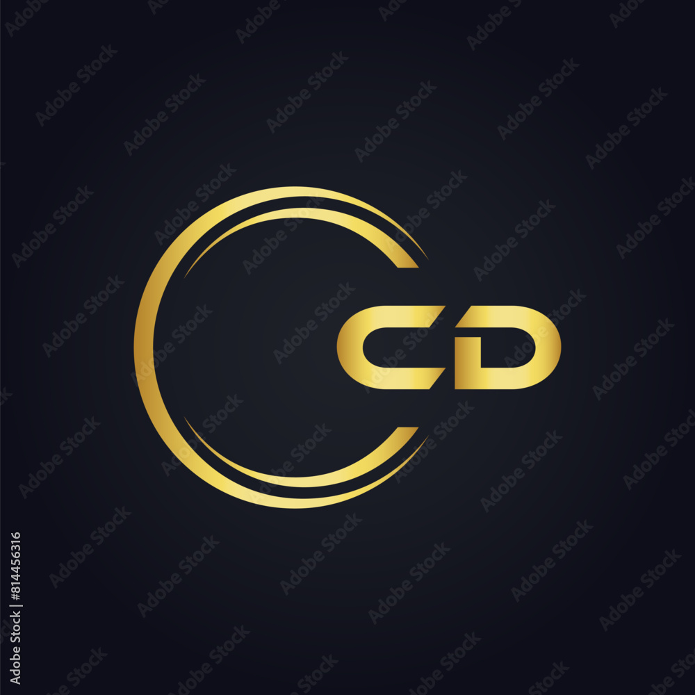 Obraz premium CD logo. C D design. White CD letter. CD, C D letter logo design. Initial letter CD linked circle uppercase monogram logo. C D letter logo vector design.