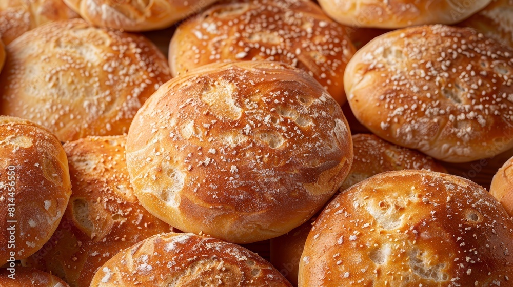 Detailed shot of artisanal ciabatta buns, highlighting their hearty, rustic texture, perfect for making gourmet burgers, isolated background Detailed shot of artisanal ciabatta buns, highlighting their hearty, rustic texture, perfect for making gourmet burgers, isolated background