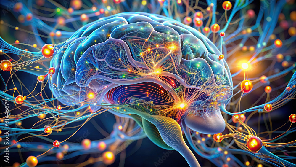 Intricate visualization of the thalamus, relaying sensory information