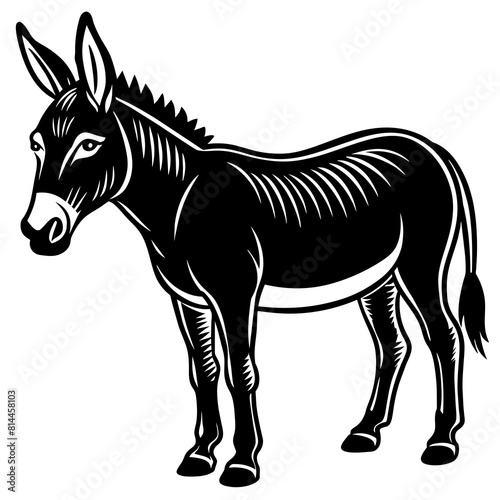 donkey-side-view-on-white--vector-illustration