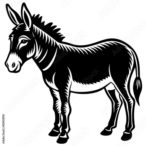 donkey-side-view-on-white--vector-illustration