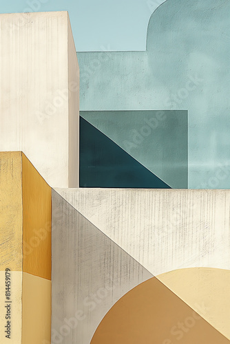 Abstract painting shape wall. Light and shadow In style of Architecture shape. Perfect for wall art, paper printing, packaging design, home decoration. photo