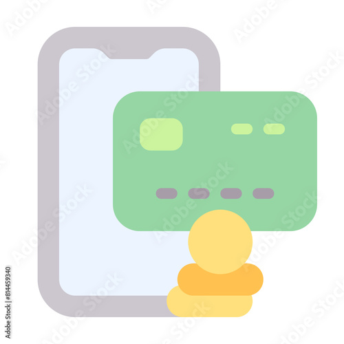 Checkout Icon With Flat Color Style