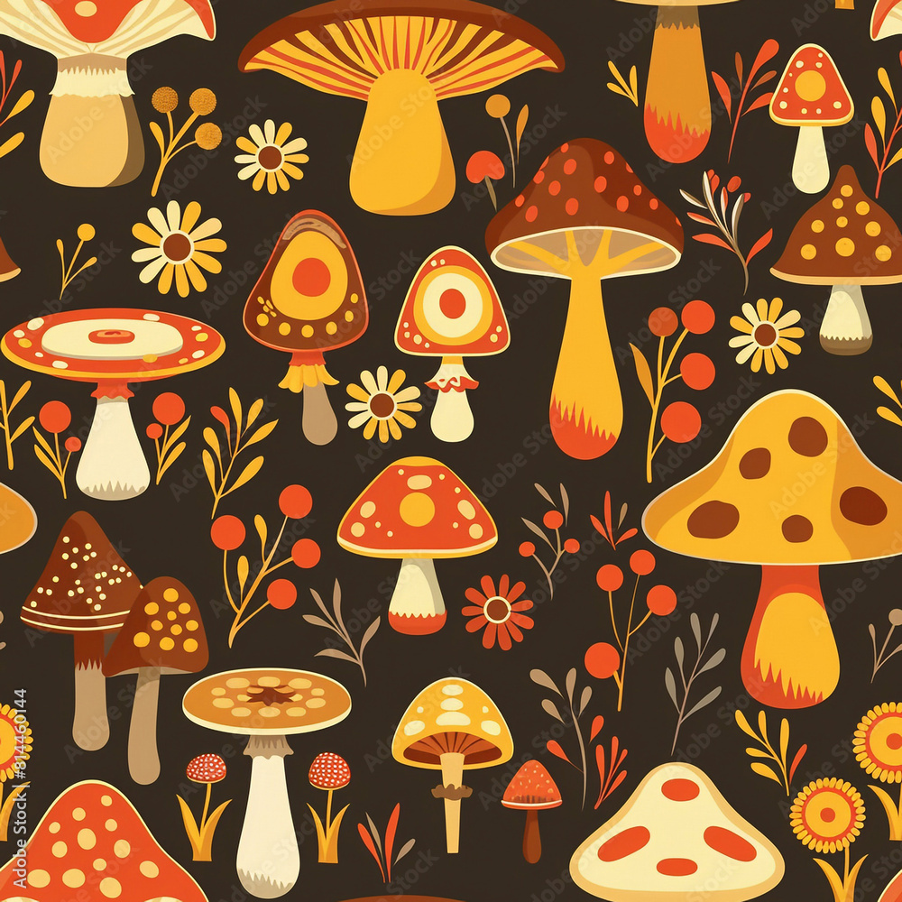 Groovy Mushroom modern pattern Groovy Mushroom modern pattern