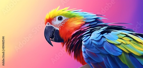 Pride Parrot Perch  Close up of a colorful parrot on a perch © sutanya