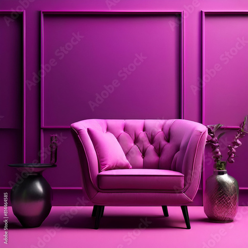 purple sofa in a room with a sofa