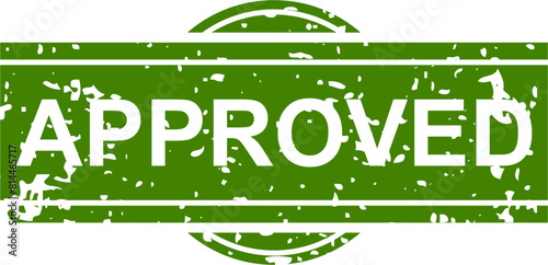 Green Approved Stamp Design Element Vector