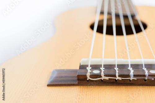 close up guitar nylon blur background