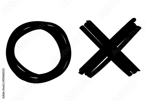 Hand-drawn thick round shape black