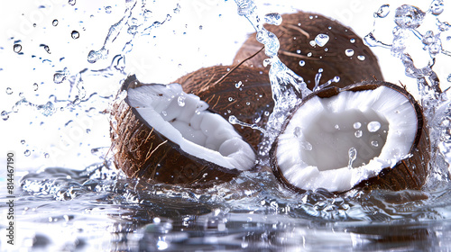 coconut splash in water © Clemency