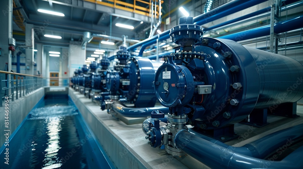 The sewage pump setup demonstrates effective wastewater management, with a focus on the intricate network of pipes and electrical connections that ensure smooth operation 8K , high-resolution, ultra The sewage pump setup demonstrates effective wastewater management, with a focus on the intricate network of pipes and electrical connections that ensure smooth operation 8K , high-resolution, ultra