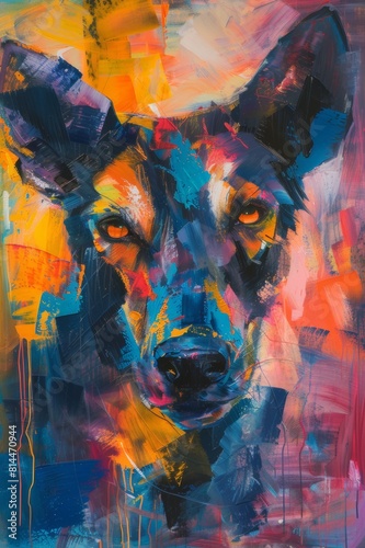 impressionisme dog animal pastel colors abstract artwork