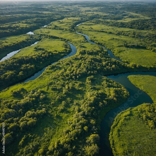 A breathtaking aerial view of endless green expanses.  