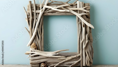 A coastal inspired frame made of driftwood branche upscaled_4
