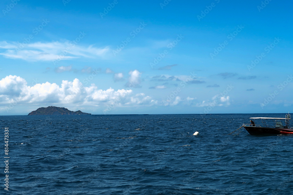 view to Apo Island nearby Negros Oriental, Philippines view to Apo Island nearby Negros Oriental, Philippines