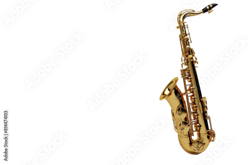 Shiny Golden Saxophone on White Background