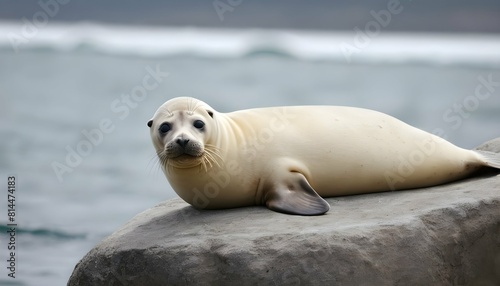 A seal icon basking on a rock
