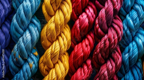 Colorful twisted ropes. photo