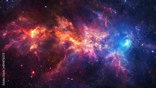 Vibrant cosmic clouds and star clusters in deep space  showcasing the beauty of the universe.