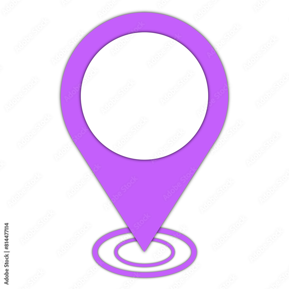 Purple Map Pointer Icon with Shadow Effect Isolated on White Purple Map Pointer Icon with Shadow Effect Isolated on White