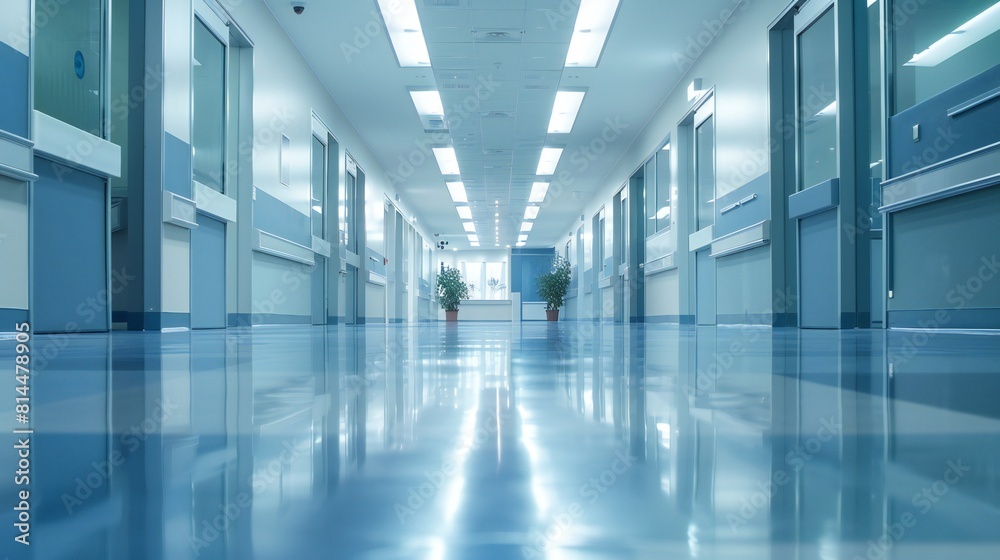 Frontal perspective showcasing hospital's architecture.