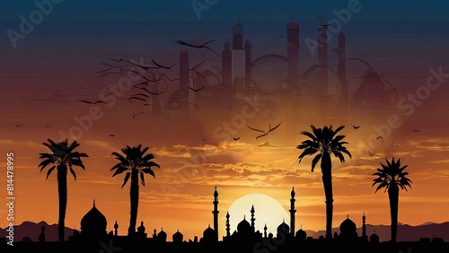 Islamic Ramadan and Eid al-Adha themed background