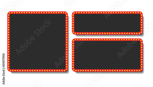 Bulb frame with empty space, Vector design element.idea of success achievement or jackpot prize board image, Space for text, advertisement.
