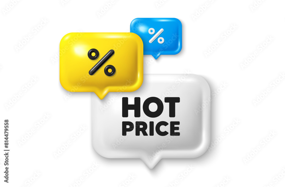 Discount speech bubble offer 3d icon. Hot Price tag. Special offer Sale sign. Advertising Discounts symbol. Hot price discount offer. Speech bubble sale banner. Discount balloon. Vector Discount speech bubble offer 3d icon. Hot Price tag. Special offer Sale sign. Advertising Discounts symbol. Hot price discount offer. Speech bubble sale banner. Discount balloon. Vector