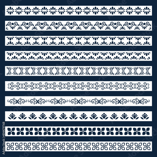 set of seamless patterns, Ethnic style borders pattern set