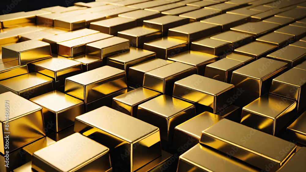 Gold bars stacked on top of each other Gold bars stacked on top of each other