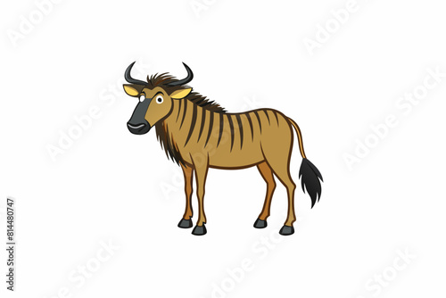 wildebeest cartoon vector illustration