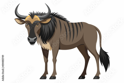 wildebeest cartoon vector illustration