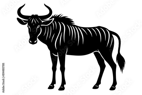  wildebeest cartoon vector illustration