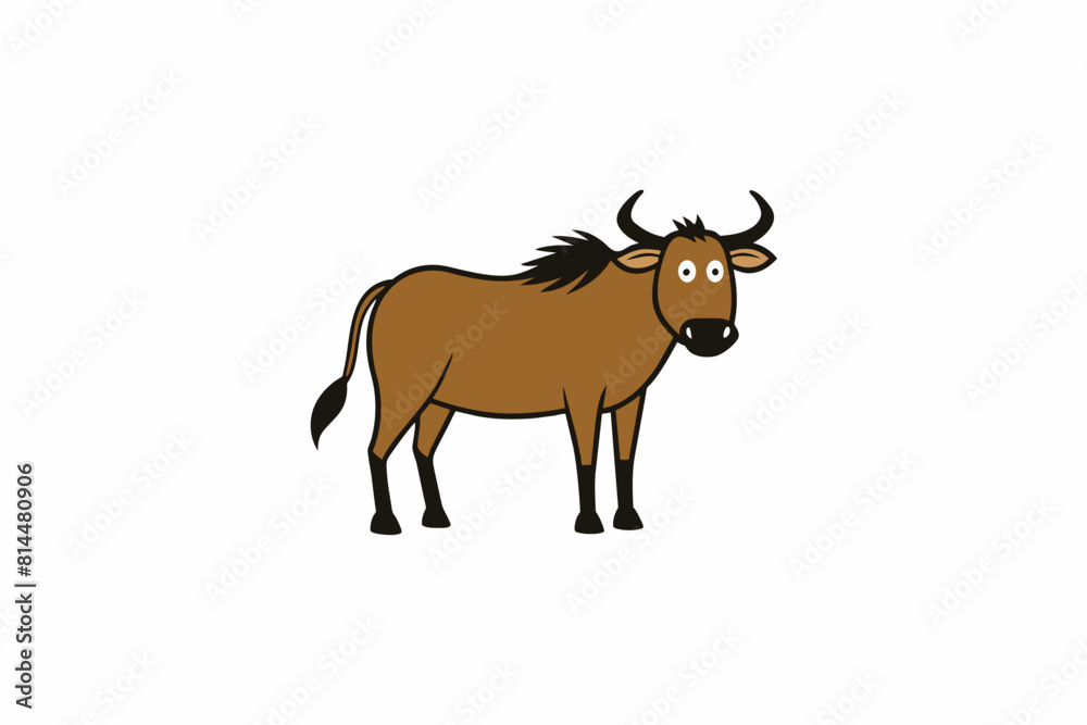 wildebeest cartoon vector illustration wildebeest cartoon vector illustration