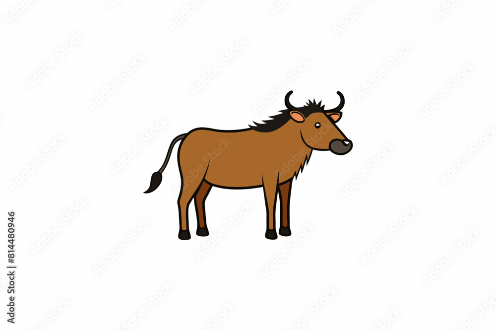 wildebeest cartoon vector illustration wildebeest cartoon vector illustration