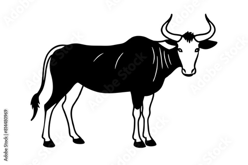  wildebeest cartoon vector illustration