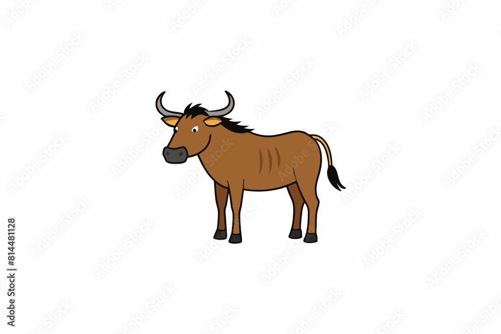wildebeest cartoon vector illustration wildebeest cartoon vector illustration