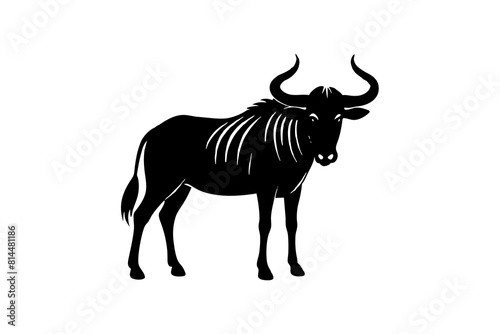  wildebeest cartoon vector illustration