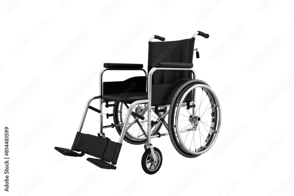 Black Wheelchair on White Background